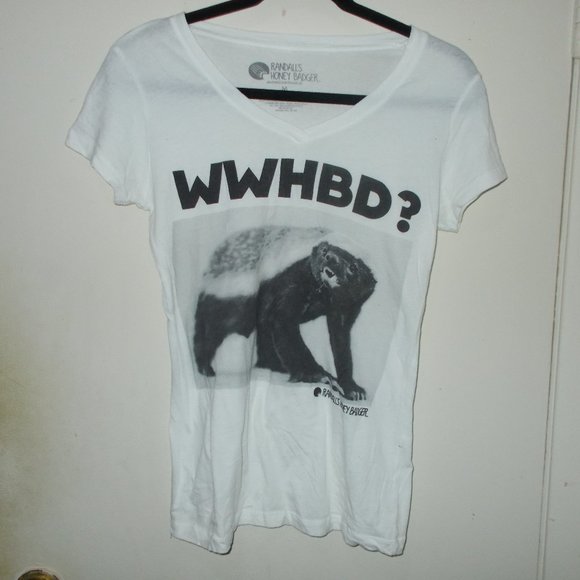 Randall's Honey Badger Graphic Tee White/Black Size Medium - Picture 1 of 5